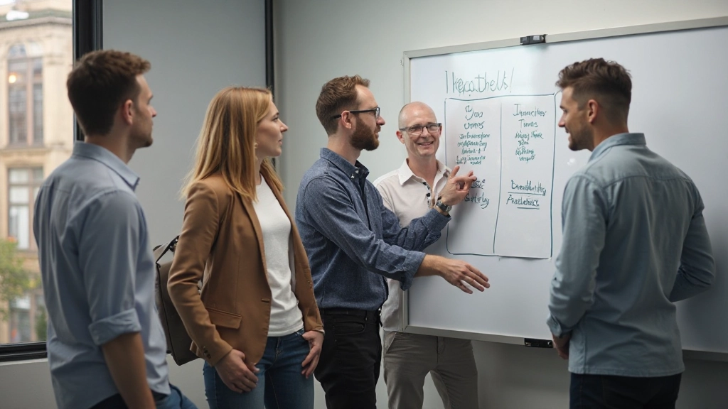 Diverse professionals die samenwerken in een brainstormsessie