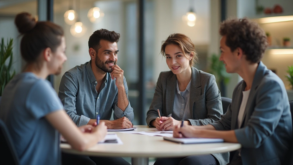 Diverse professionals die samenwerken in een brainstormsessie
