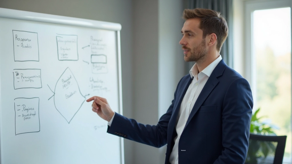 Professionele trainingsomgeving met leermaterialen op een modern bureau