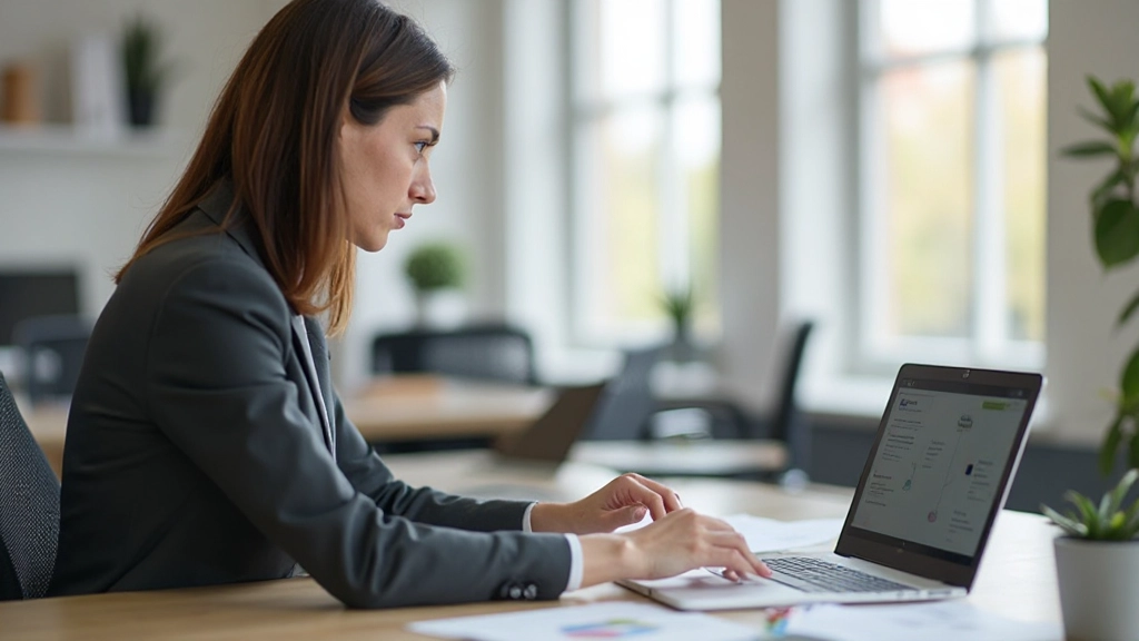 Professionele trainingsomgeving met leermaterialen op een modern bureau